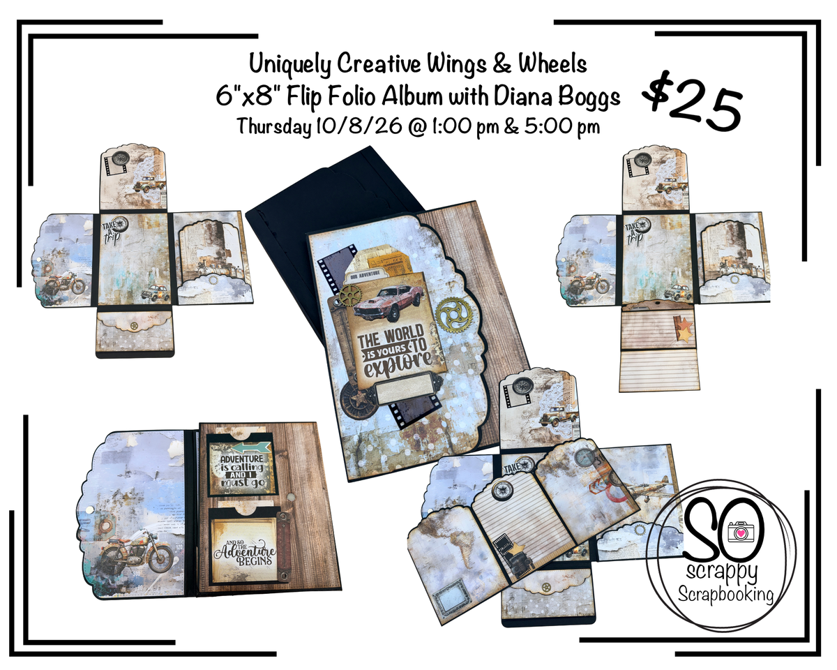 Uniquely Creative Wings And Wheels 6" x 8" Flip Folio Class with Diana Boggs