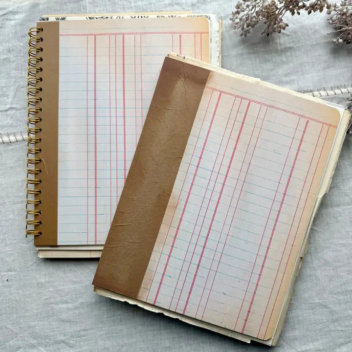 A House Of Books - Vintage Mixed Media Journal- 9x12 Inch Art Journal