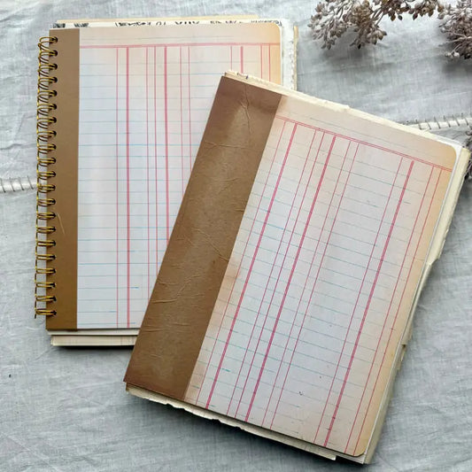 A House Of Books - Vintage Mixed Media Journal- 9x12 Inch Art Journal