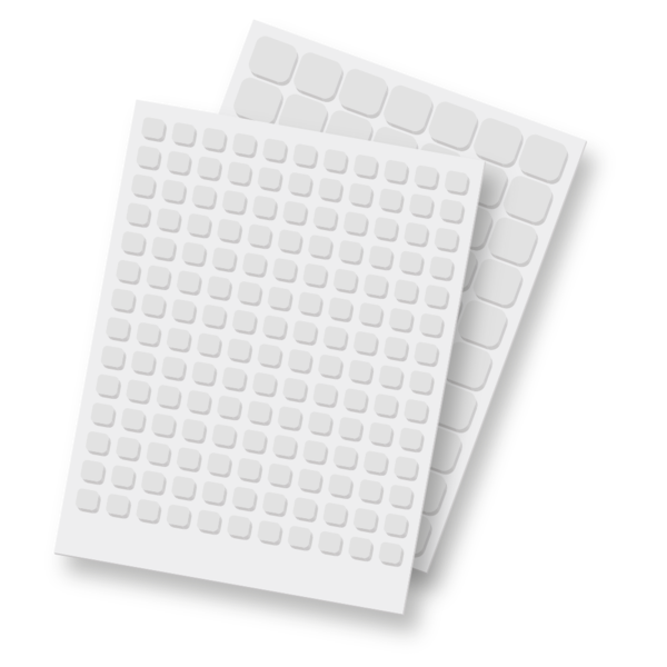 Thin 3D Foam Squares White Mix