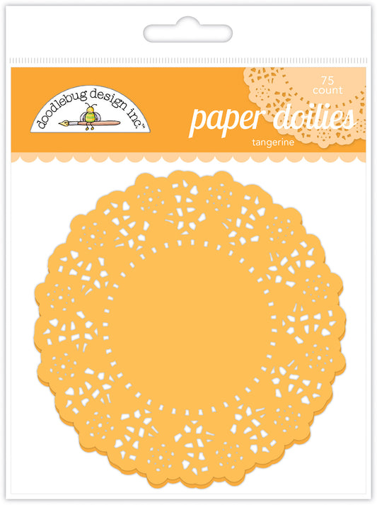 Doodlebug Design - Paper Doilies - Tangerine