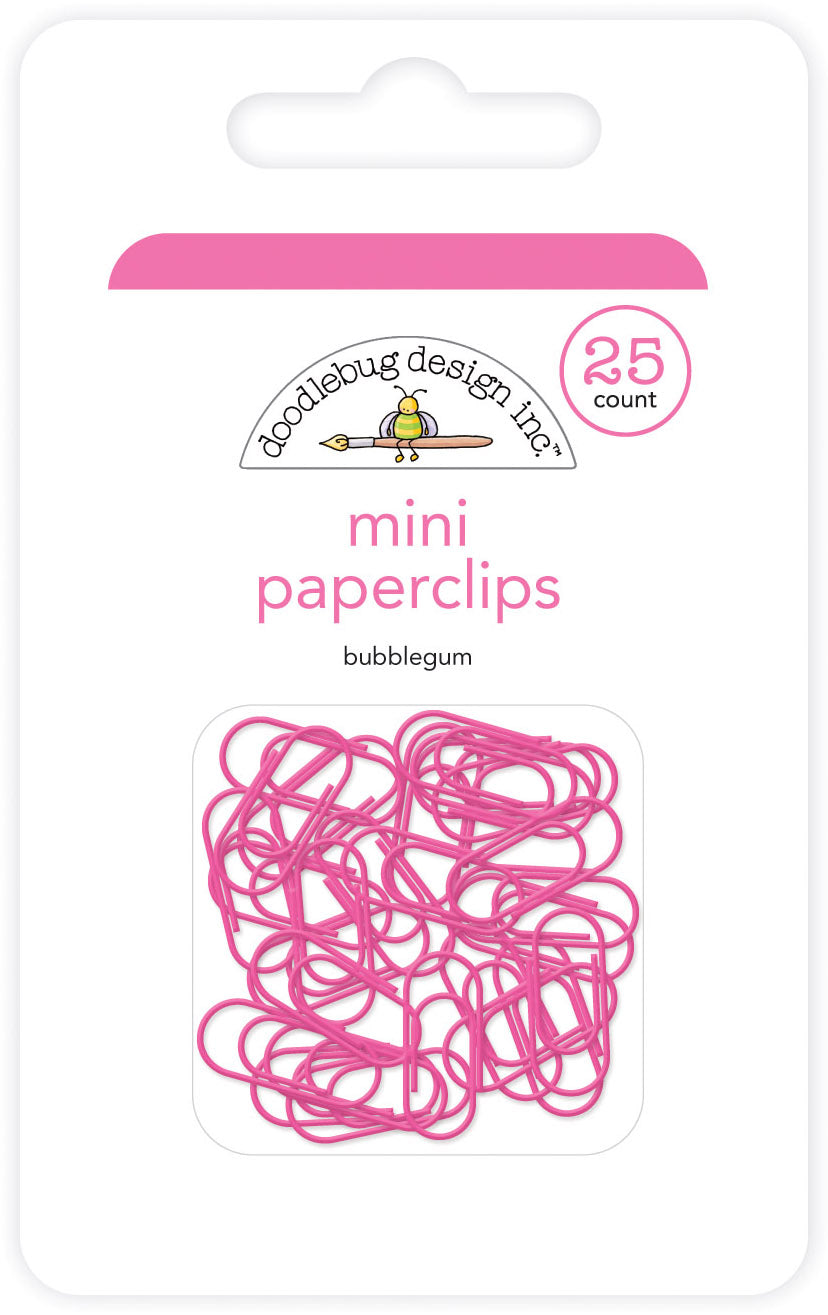 Doodlebug Design - Mini Paperclips - Bubblegum