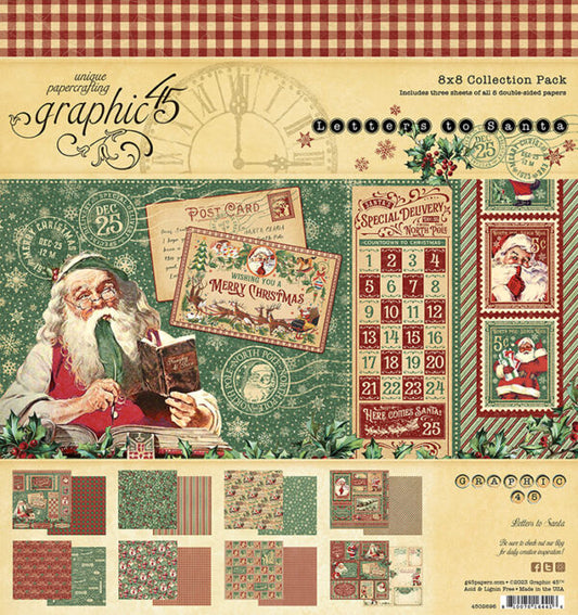 Graphic 45 - Letters to Santa 8 x 8 Pack