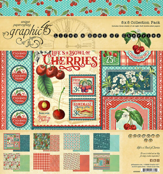 Graphic 45 - Life's A Bowl of Cherries Collection - 8 x 8 Paper Pad