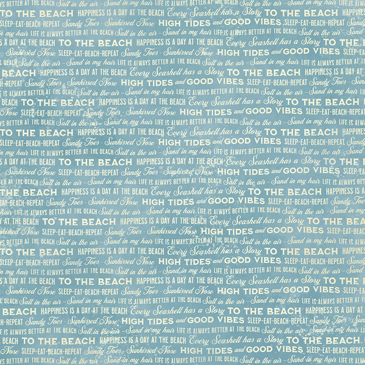 Graphic 45 - The Beach Is Calling Collection - 12 x 12 Double Sided Paper - Sleep-Eat-Repeat