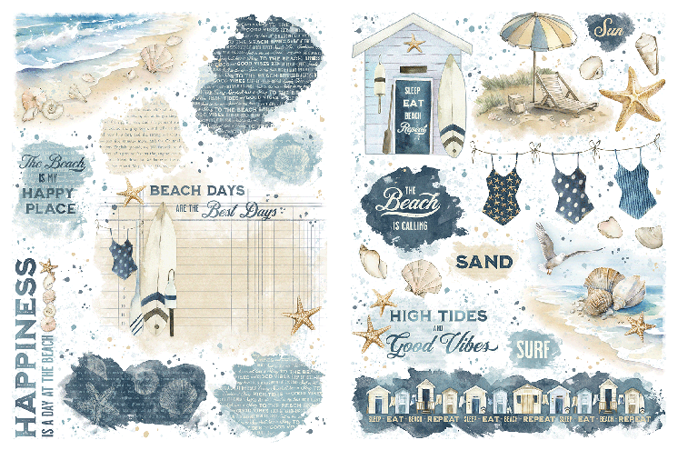 Graphic 45 - The Beach Is Calling Card Kit