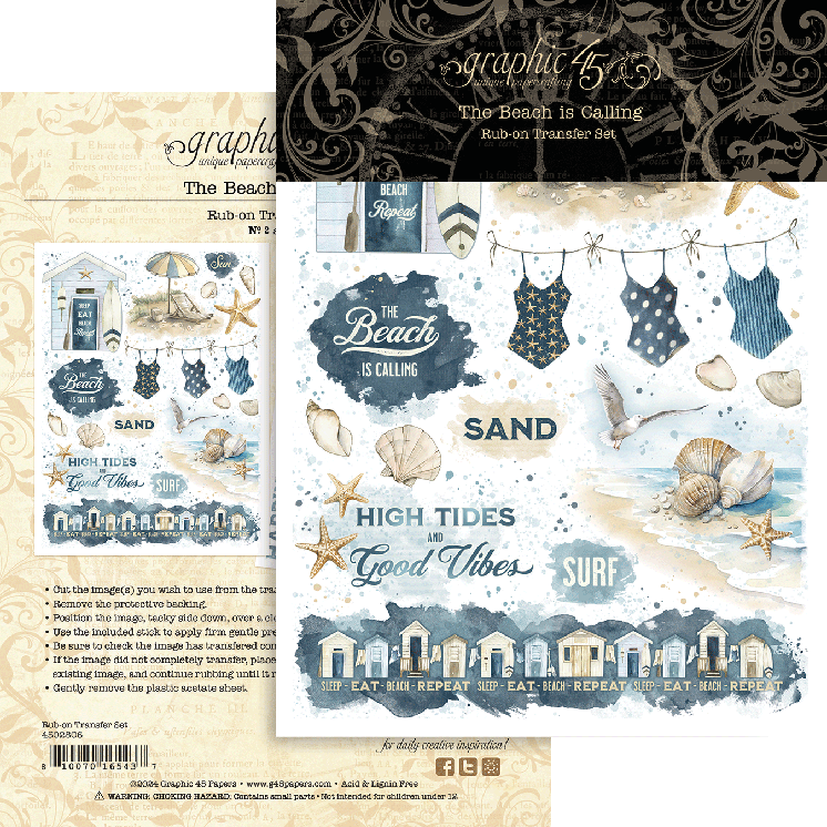 Graphic 45 - The Beach Is Calling Card Kit