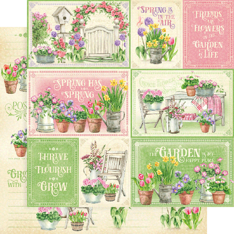 Graphic 45 Grow With Love - Friends & Flowers 12 x 12 Double-Sided Paper