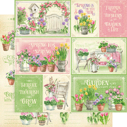 Graphic 45 Grow With Love - Friends & Flowers 12 x 12 Double-Sided Paper