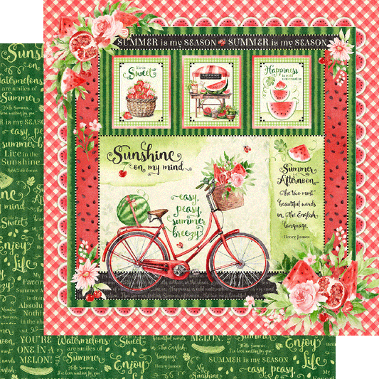 Graphic 45 - Sunshine On My Mind Collection - 12 x 12 Double-Sided Paper - Sunshine On My Mind