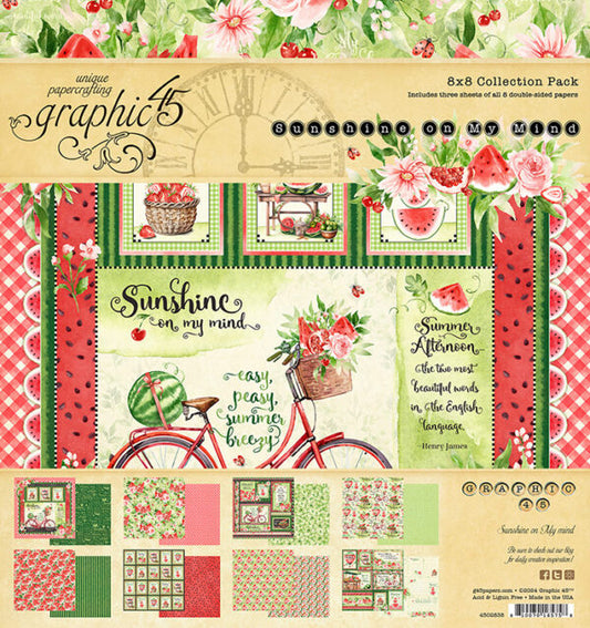 Graphic 45 - Sunshine On My Mind Collection - 8 x 8 Collection Pack