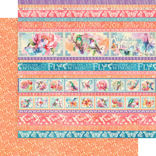 Graphic 45 - Flight of Fancy Collection - 12 x 12 Double-Side Designer Cardstock - Flying By To Say Hello