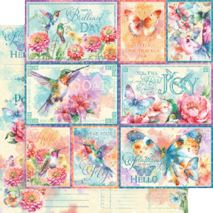Graphic 45 - Flight of Fancy Collection - 12 x 12 Double-Side Designer Cardstock - Let Your Spirit Soar