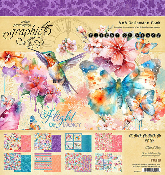 Graphic 45 Flight of Fancy 8 x 8 Collection Pack