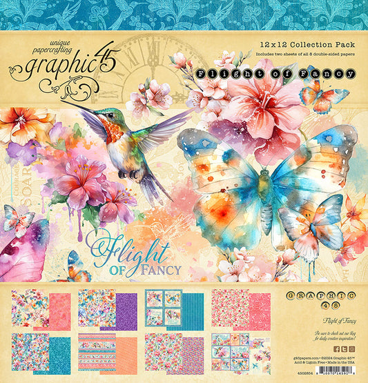 Graphic 45 Flight of Fancy 12 x 12 Collection Pack in