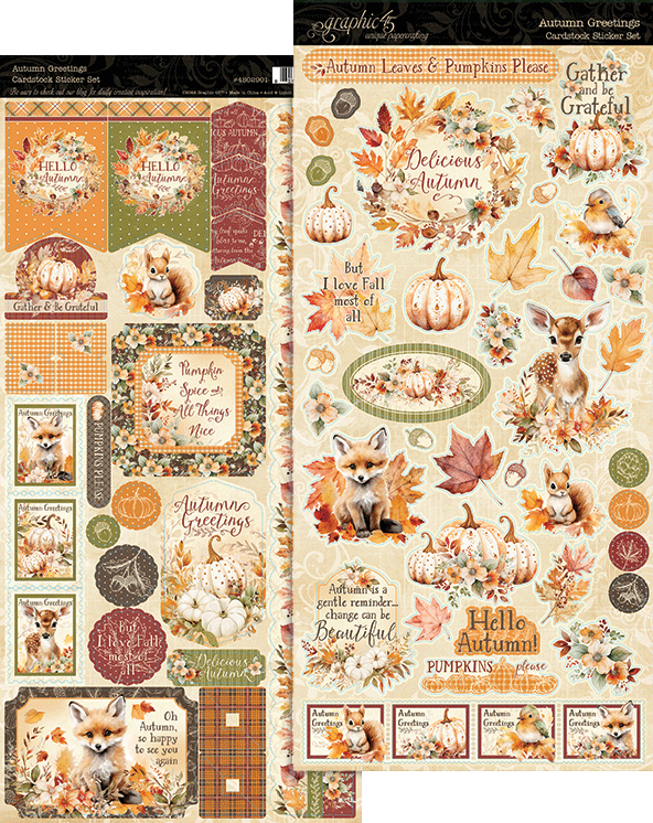 Graphic 45 Autumn Greetings Rub-On Transfer Set