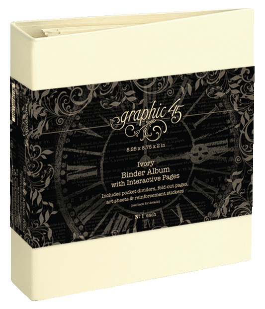 Graphic 45 - Binder Album With Interactive Pages - Ivory