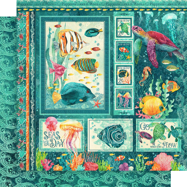 Graphic 45 - Seas The Day Collection - 12 x 12 Double-Sided Cardstock - Seas The Day