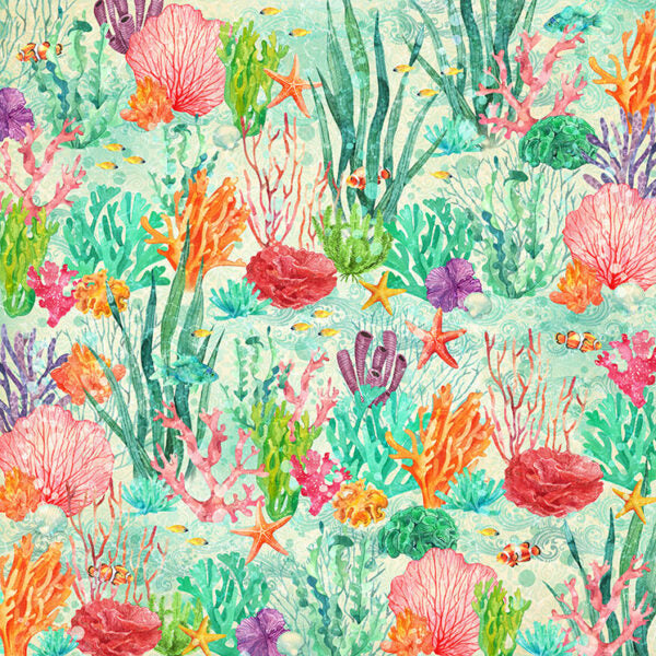 Graphic 45 - Seas The Day Collection - 12 x 12 Double-Sided Cardstock - Oceans Of Love