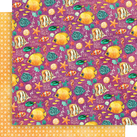Graphic 45 - Seas The Day Collection - 12 x 12 Double-Sided Cardstock -Great Catch