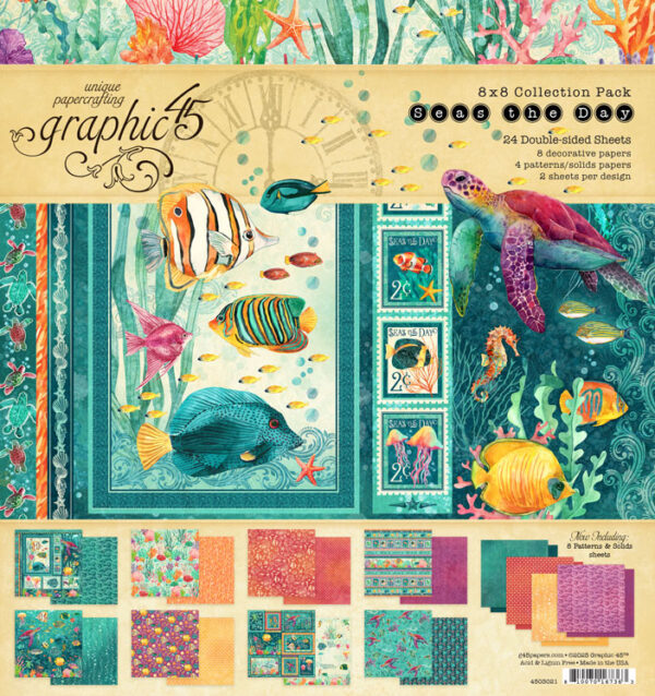 Graphic 45 - Seas The Day Collection - 8 x 8 Collection Pack