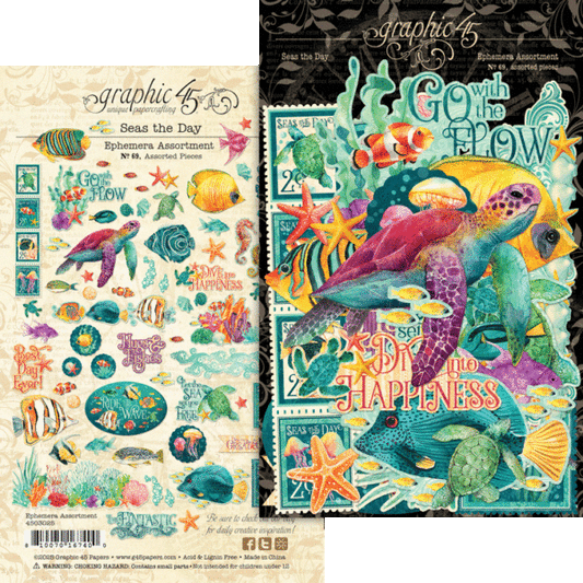 Graphic 45 - Seas The Day Collection - Ephemera Set
