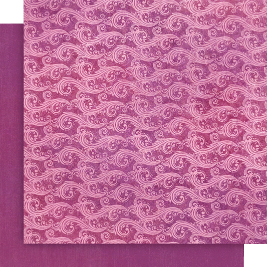 Graphic 45 - Seas The Day Collection - 12 x 12 Double-Sided Cardstock -Purple Violet Pattern & Solid Paper