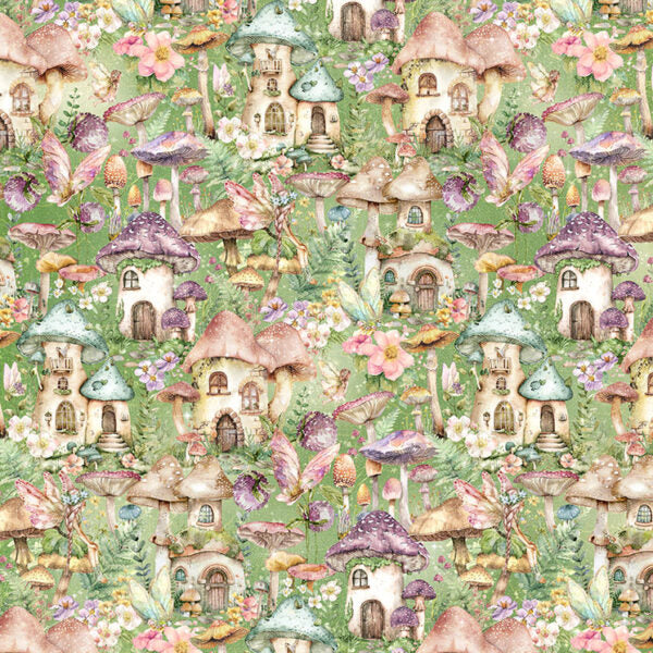 Graphic 45 - Fairy Boutique Collection - 12 x 12 Double-Side Cardstock - Pixie Town