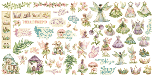 Graphic 45 - Fairy Boutique Collection - Ephemera Set