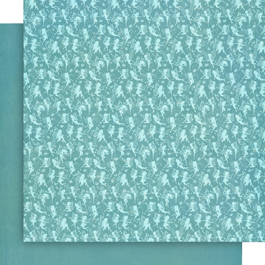 Graphic 45 - Fairy Boutique Collection - 12 x 12 Double-Side Cardstock - Aero Blue Pattern & Solid Sheet