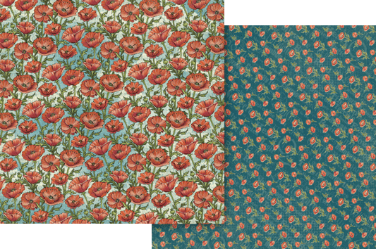 Graphic 45 - Wonder of Oz Collection - Double-Sided Cardstock 12"X12" - Field of Poppies