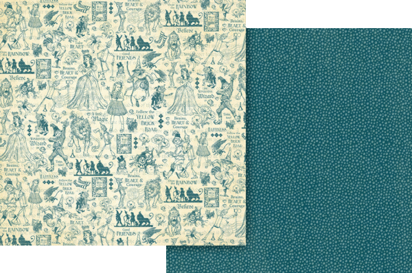 Graphic 45 - Wonder of Oz Collection - Double-Sided Cardstock 12"X12" - Brains, Heart and Courage