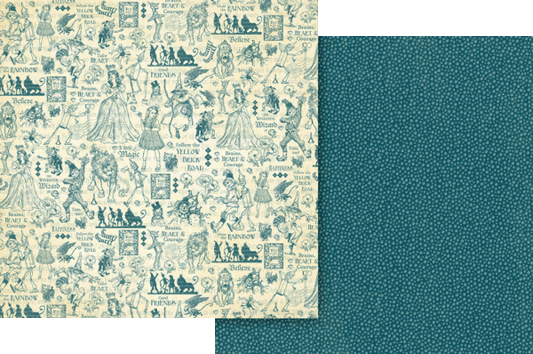 Graphic 45 - Wonder of Oz Collection - Double-Sided Cardstock 12"X12" - Brains, Heart and Courage