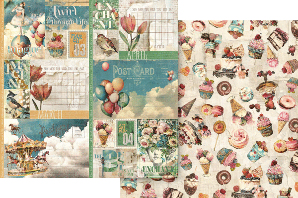 Graphic 45 - Journaling Through Time Collection - 12 x 12 Double-Sided Paper March And April