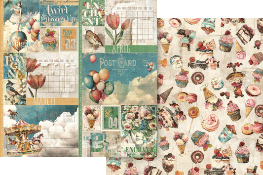 Graphic 45 - Journaling Through Time Collection - 12 x 12 Double-Sided Paper March And April