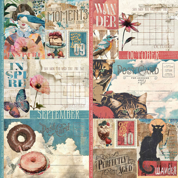 Graphic 45 - Journaling Through Time Collection - 12 x 12 Double-Sided Paper - September And October