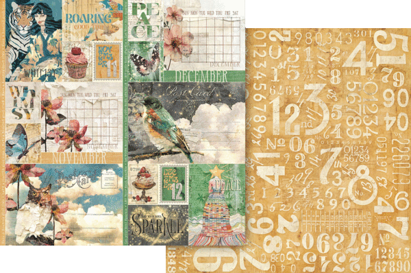 Graphic 45 - Journaling Through Time Collection - 12 x 12 Double-Sided Paper - November And December