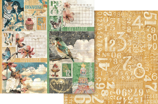 Graphic 45 - Journaling Through Time Collection - 12 x 12 Double-Sided Paper - November And December