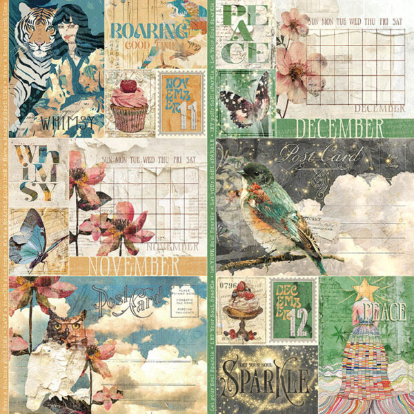 Graphic 45 - Journaling Through Time Collection - 12 x 12 Double-Sided Paper - November And December