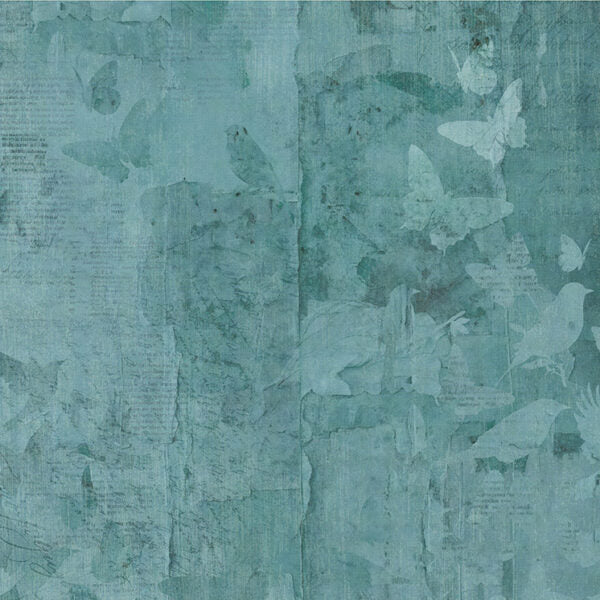 Graphic 45 - Journaling Through Time Collection - 12 x 12 Double-Sided Paper - Bluebird Blue Patterns And Solids