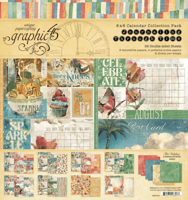 Journaling Collection Graphic 45 - Journaling Through Time Collection - 8 x 8 Collection Pac ...