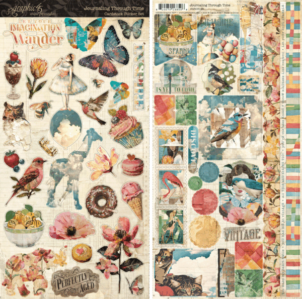 Graphic 45 - Journaling Through Time Collection - Sticker Set