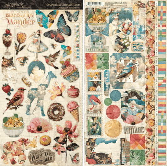 Graphic 45 - Journaling Through Time Collection - Sticker Set