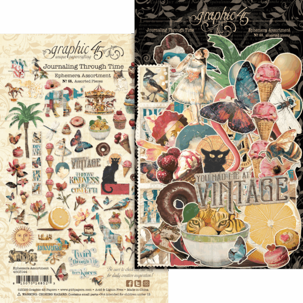 Graphic 45 - Journaling Through Time Collection - Ephemera Set