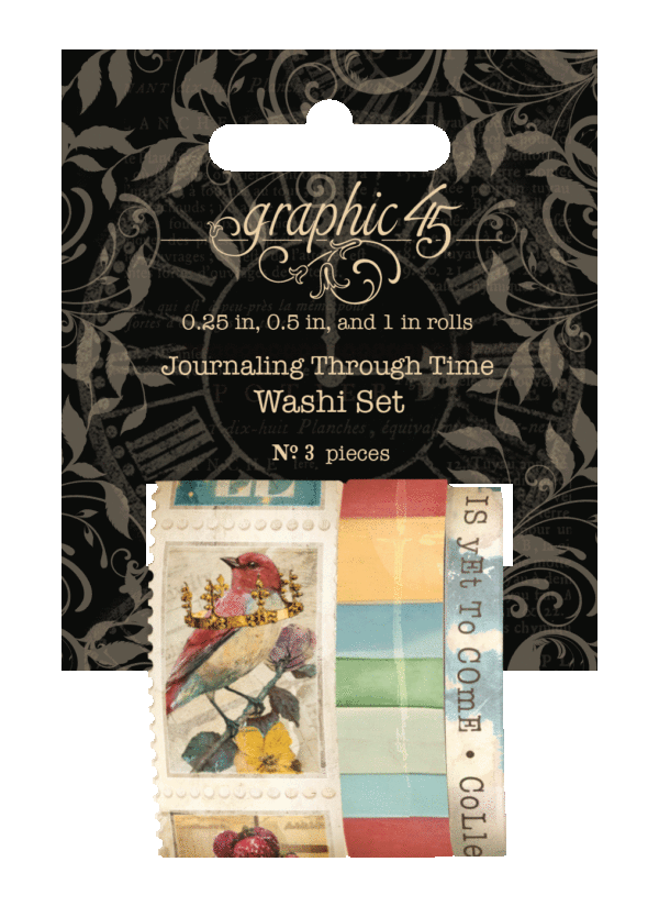 Graphic 45 - Journaling Through Time Collection - Washi Tape Set