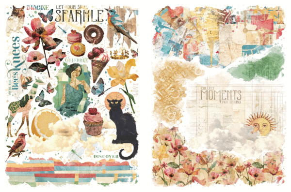 Graphic 45 - Journaling Through Time Collection - Rub-On Transfers