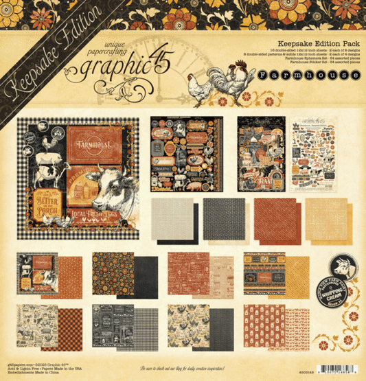 Graphic 45 - Farmhouse Collection — 12 x 12 Keepsake Edition
