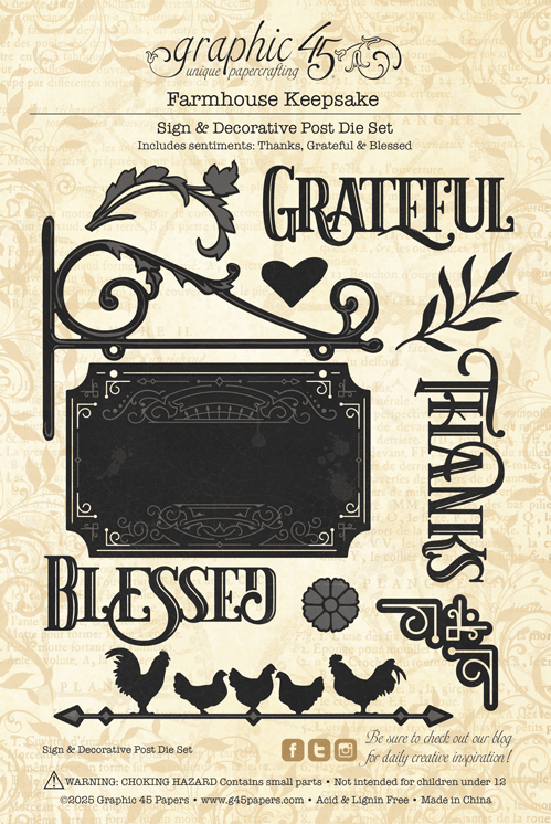 Graphic 45 - Farmhouse — Keepsake Kit with Exclusive Metal Die-Set
