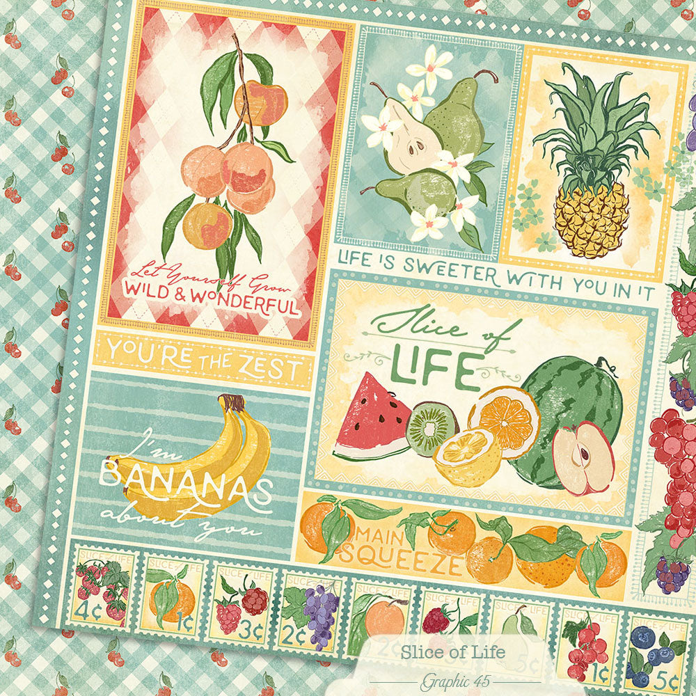 Graphic 45 - Slice Of Life Collection - 12 x 12 Double Sided Paper - Signature Cut Apart