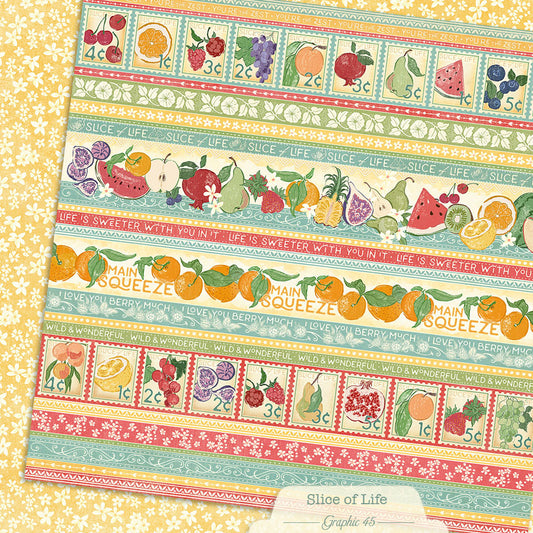 Graphic 45 - Slice Of Life Collection - 12 x 12 Double Sided Paper - Slice Of Life Borders
